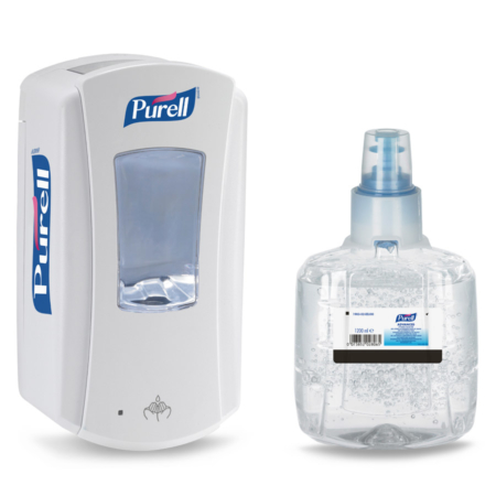 Weisser Spender 1200ml Fassungsvermögen für Nachfüllflasche 1200ml Händedesinfektionsmittel Purell Advanced