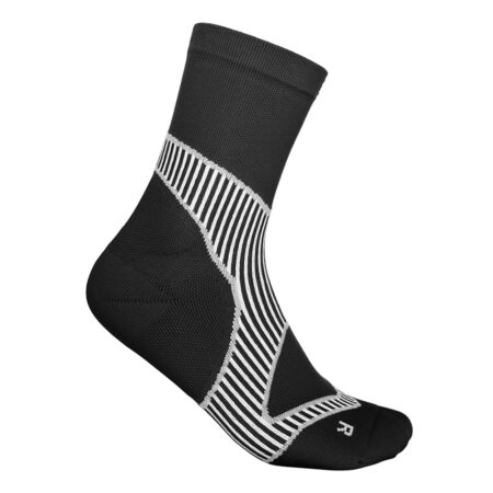 Run Performance Mid Cut Socks Men, knöchelhohe Sport Kompressionssocken für Laufsport und Trailrunning, schwarz, Seitenansicht